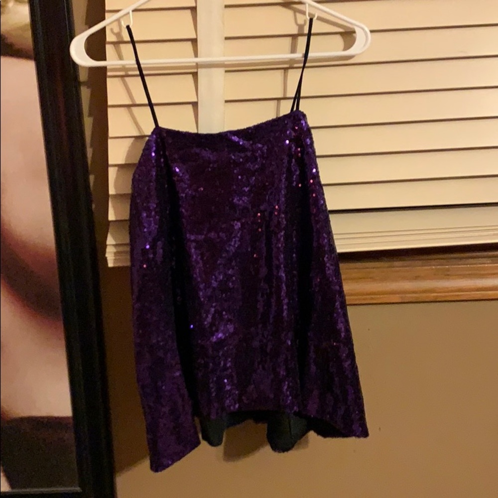 Purple Sequin Tank Top